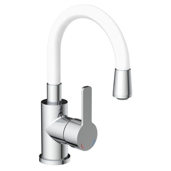 EISL Mitigeur de lavabo FLEXO chrome-blanc