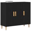 vidaXL Buffet Chêne noir 90 x 34 x 80 cm Bois d'ingénierie