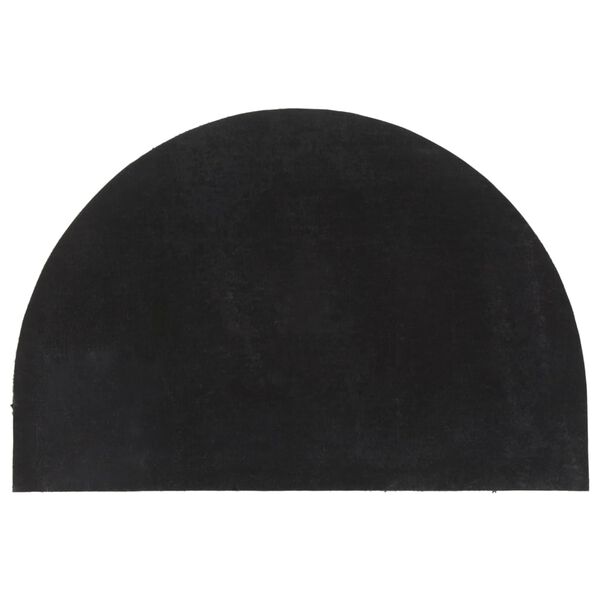 vidaXL Tapis de porte noir demi-rond 60x90 cm fibre de coco touffet&eacute;