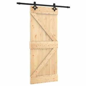 vidaXL Porte coulissante 85 x 210 cm Bois de pin massif (non trait&eacute;)