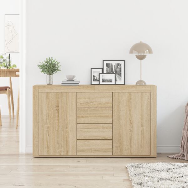 vidaXL Buffet Ch&ecirc;ne Sonoma 120 x 36 x 69 cm Bois d'ing&eacute;nierie
