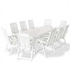 vidaXL Ensemble &agrave; manger d'ext&eacute;rieur 11 pcs Plastique Blanc