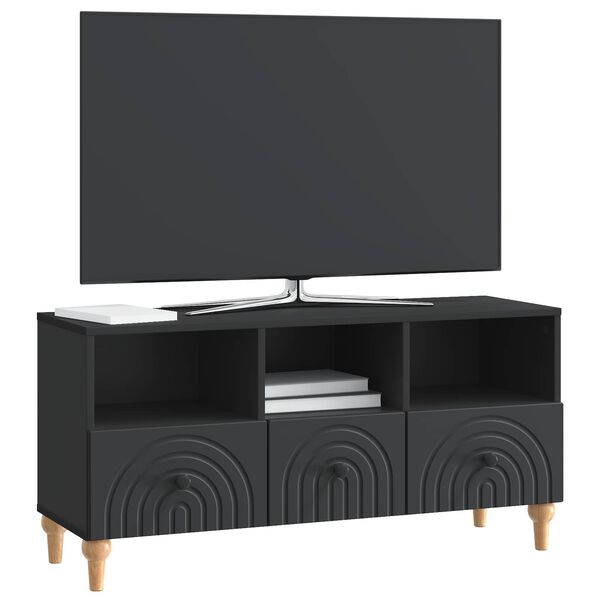 vidaXL Meuble TV Noir 102 x 34,5 x 50 cm Bois d&rsquo;ing&eacute;nierie