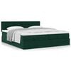 vidaXL Cadre de lit ottoman avec matelas vert fonc&eacute; 160x200 cm velours