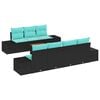 vidaXL Ensemble de canap&eacute; de jardin 8 pc Noir polyrotin