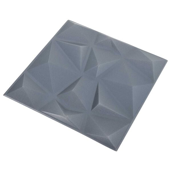 vidaXL Panneaux muraux 12 pcs Origami Gris 50 x 50 cm Mousse XPS