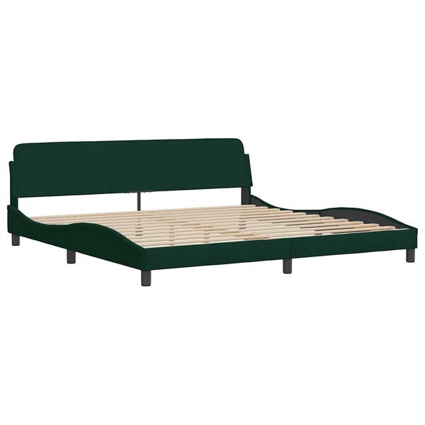 vidaXL Cadre de lit Dover vert fonc&eacute; 200x200 cm velours