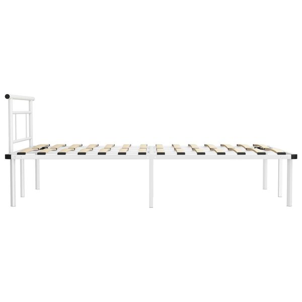 vidaXL Cadre de lit sans matelas blanc m&eacute;tal 120x200 cm