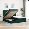 vidaXL Cadre de lit ottoman avec matelas vert fonc&eacute; 160x200 cm velours
