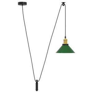 vidaXL Lampe suspendue r&eacute;glable hauteur E27 vert brillant &Oslash; 22cm m&eacute;tal
