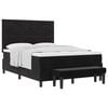 vidaXL Lit &agrave; ressorts avec matelas Noir 140 x 190 cm Velours