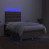vidaXL Sommier &agrave; lattes de lit et matelas et LED Taupe 120x200 cm