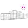 vidaXL Paniers &agrave; gabions arqu&eacute;s 9 pcs 200x50x40/60 cm fer galvanis&eacute;
