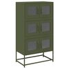 vidaXL Buffet haut vert olive 68x39x123 cm acier