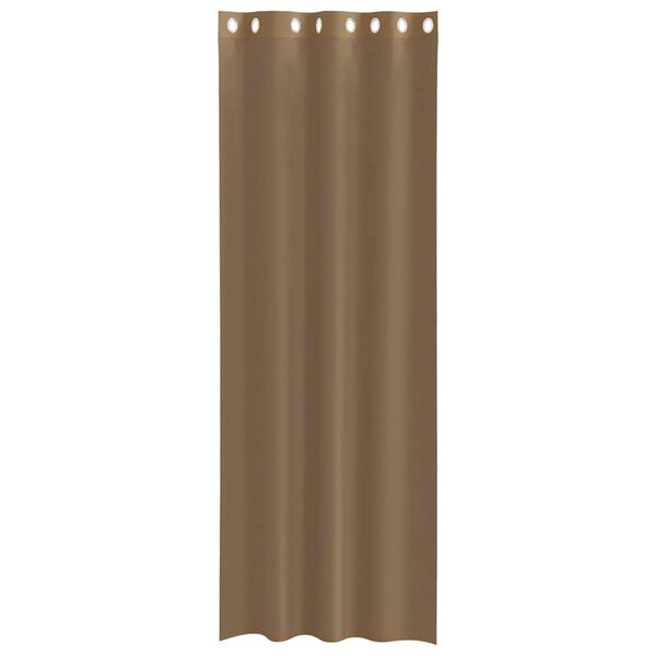 vidaXL Rideaux en voile avec œillets 2 pcs marron clair