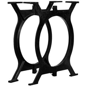 vidaXL Pied de table de salle &agrave; manger 2 pcs Cadre en O Fonte