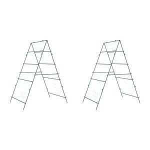 vidaXL Treillis de jardin pour plantes grimpantes 2 pcs forme A acier