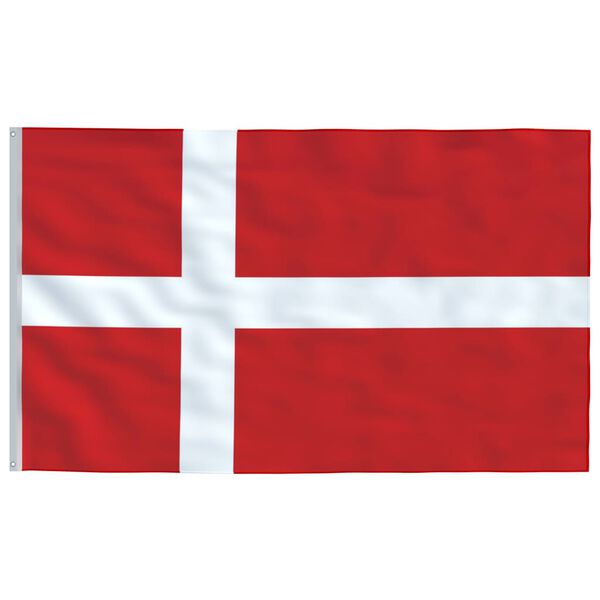 vidaXL Drapeau du Danemark et m&acirc;t 6,08 m Aluminium