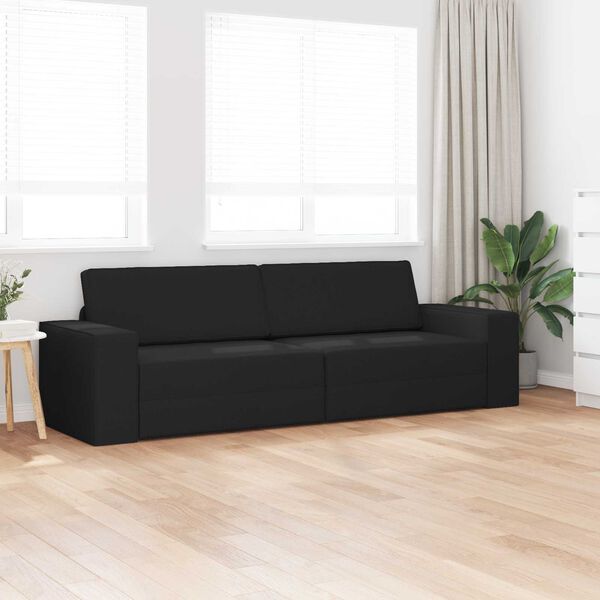 vidaXL Canap&eacute;-Lit 200cm Noir tissu