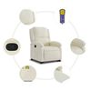 vidaXL Fauteuil de massage inclinable Crème Velours