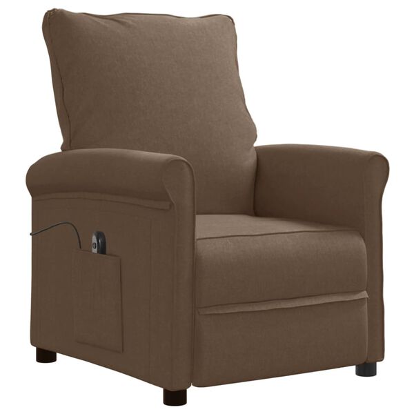 vidaXL Fauteuil inclinable &eacute;lectrique Marron Tissu