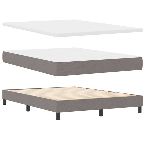vidaXL Lit &agrave; ressorts avec matelas Taupe 200 x 140 cm tissu
