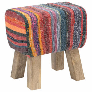 vidaXL banc 40 x 30 x 45 cm Cuir v&eacute;ritable Multicolore