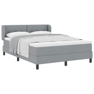 vidaXL Lit &agrave; ressorts avec matelas Gris clair 140 x 190 cm tissu