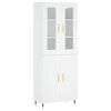 vidaXL Buffet haut Blanc 69,5x34x180 cm Bois d'ing&eacute;nierie