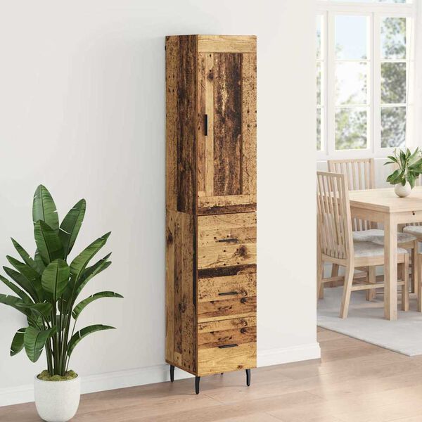 vidaXL Haut Armoire Bois Ancien 34,5 x 34 x 180 cm Bois d'ing&eacute;nierie