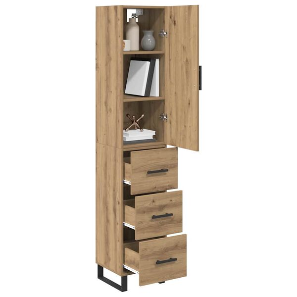 vidaXL Haut Armoire avec tiroir Ch&ecirc;ne artisanal 34,5 x 34 x 180 cm