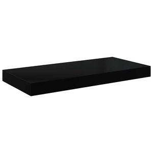 vidaXL &Eacute;tag&egrave;re murale flottante Noir brillant 50x23x3,8 cm MDF