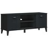 vidaXL Banc &agrave; chaussures VIKEN noir 106x35x45 cm bois massif de pin