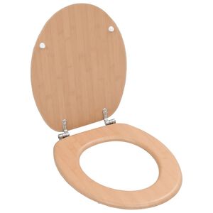 vidaXL Si&egrave;ge de toilette avec couvercle MDF Design bambou