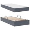 vidaXL Lit avec rangement et matelas Gris fonc&eacute; 90 x 190 cm Velours