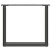 vidaXL Pieds de table basse en U, 2 pi&egrave;ces, anthracite, 50 x (42-43) cm, acier