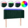vidaXL T&ecirc;te de lit &agrave; LED Vert fonc&eacute; 103x16x78/88 cm Velours