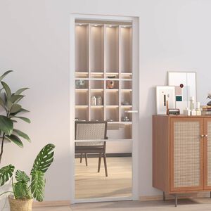 vidaXL Porte int&eacute;rieure 76x201,5 cm Blanc Verre ESG et aluminium
