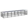 vidaXL Chenil d'ext&eacute;rieur avec toit pour chiens Acier 13,14 m&sup2;