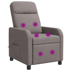 vidaXL Fauteuil de massage inclinable Taupe Tissu
