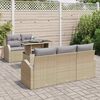 vidaXL Ensemble de canap&eacute; de jardin 6 pcs Beige Poly Rattan