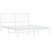 vidaXL Cadre de lit m&eacute;tal sans matelas et t&ecirc;te de lit blanc 135x190 cm