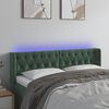vidaXL T&ecirc;te de lit &agrave; LED Vert fonc&eacute; 147x16x78/88 cm Velours