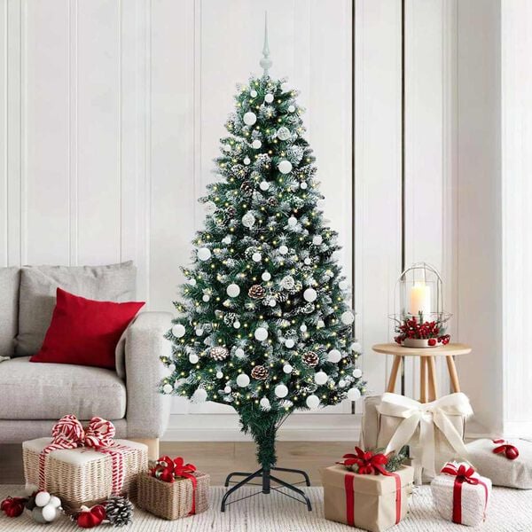 vidaXL Sapin de Noël artificiel Vert 180 cm PVC, Acier et Plastique