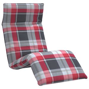 vidaXL Transat pliant &agrave; carreaux rouges 175 x 54 x 8,5 cm tissu Oxford