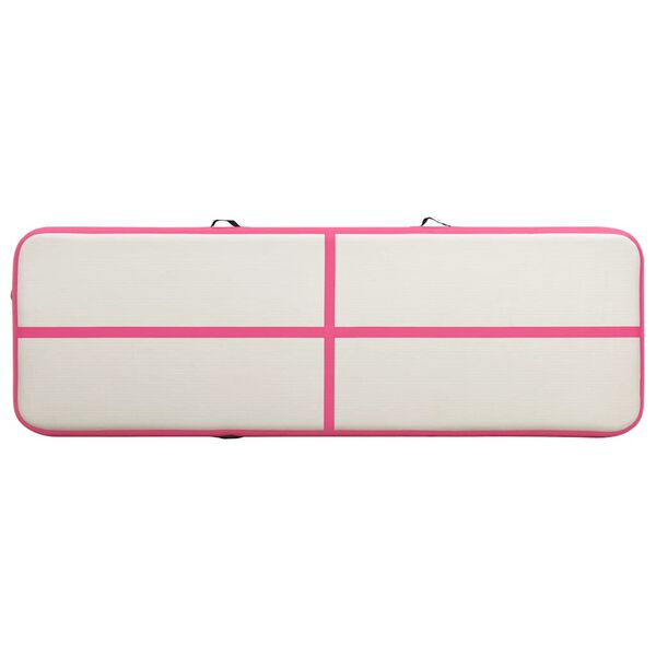 vidaXL Tapis gonflable de gymnastique avec pompe 500x100x15cm PVC Rose