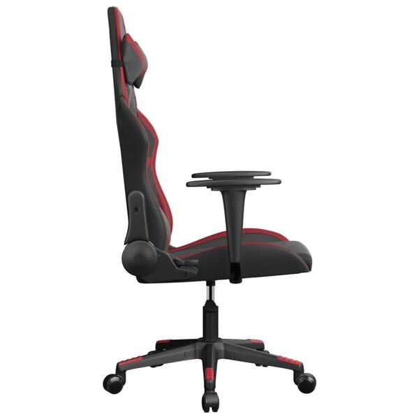 vidaXL Chaise de jeu de massage Noir et rouge bordeaux Similicuir