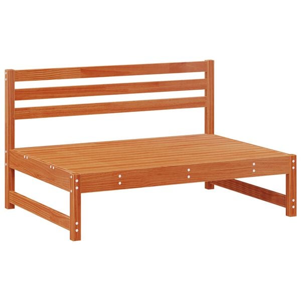 vidaXL Sofa de jardin milieu Pin massif Brun Cir&eacute;