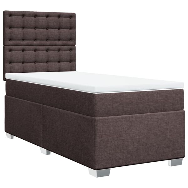 vidaXL Sommier &agrave; lattes de lit avec matelas Marron fonc&eacute; 100x200 cm