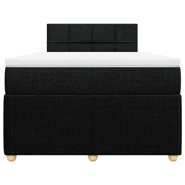 vidaXL Sommier &agrave; lattes de lit avec matelas Noir 120x200 cm Tissu